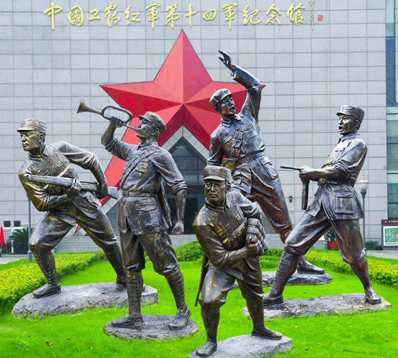 纪念馆红军冲锋铜雕-纪念馆红军抗战冲锋铜雕