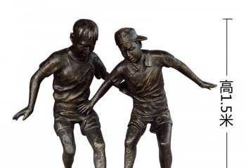 校园铜雕儿童踢足球-校园儿童铜雕 铜雕儿童踢足球