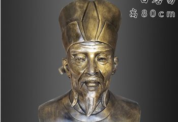 校园古代名人白居易头像铜雕-校园古代名人铜雕 白居易头像铜雕