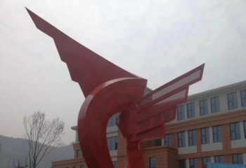 校园不锈钢抽象翅膀奋飞雕塑-校园抽象奋飞雕塑 不锈钢抽象翅膀雕塑