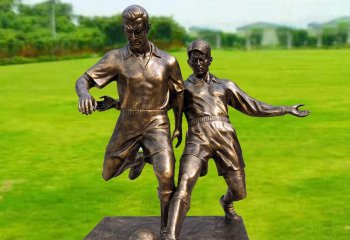 校园踢足球的人物铜雕-校园人物铜雕 足球人物铜雕