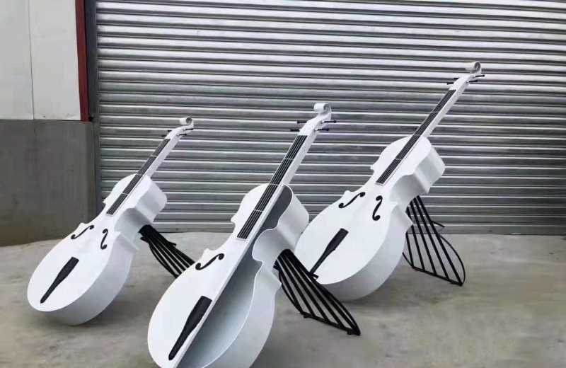 不锈钢大提琴花盆雕塑-不锈钢花盆雕塑 大提琴花盆雕塑