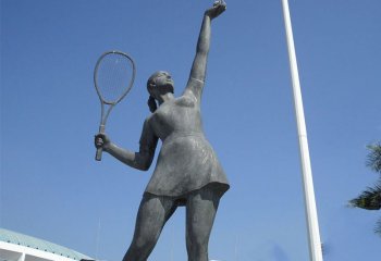 公园打网球女孩铜雕-公园女孩铜雕 打网球女孩铜雕