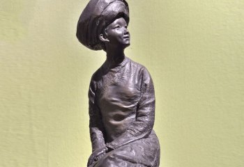 少数民族人物拉祜族少女铜雕-少数民族人物铜雕 拉祜族人物铜雕