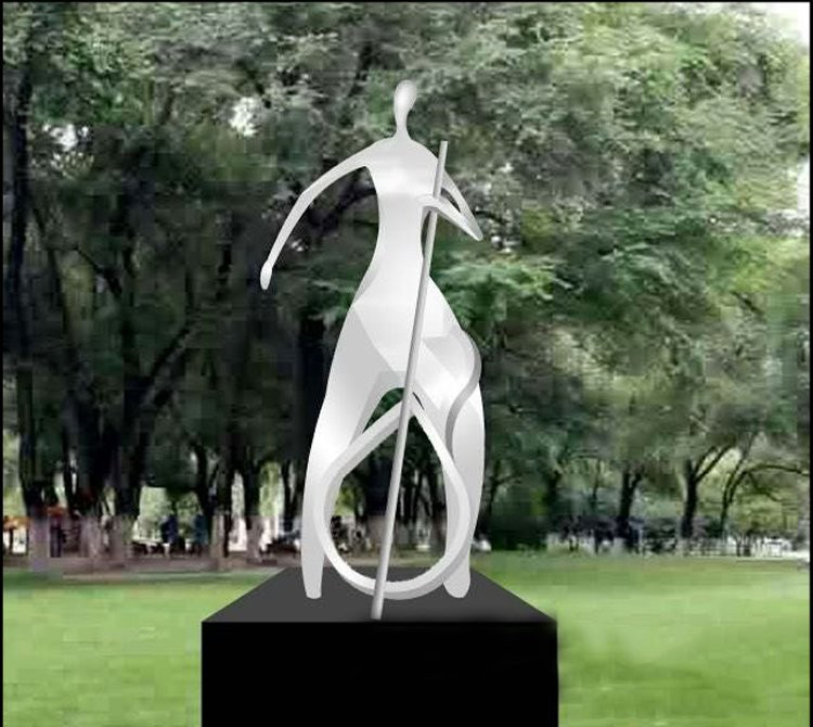 不锈钢抽象拉大提琴人物雕塑-不锈钢抽象人物雕塑 拉大提琴人物雕塑高清图片