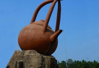 景区大型流水茶壶铜雕-大型流水茶壶铜雕 景区茶壶铜雕
