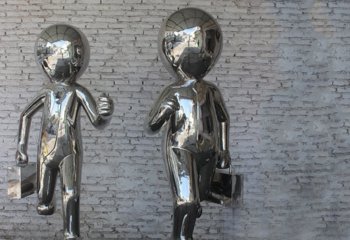 不锈钢镜面提包人物雕塑-不锈钢镜面人物雕塑 提包人物雕塑