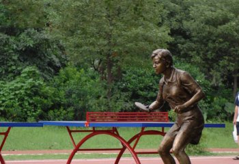 打乒乓球的人物铜雕-体育运动人物铜雕 乒乓球人物铜雕
