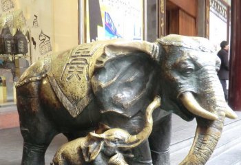 门口母子大象铜雕-门口大象铜雕 母子大象铜雕