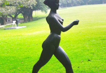 抽象人物竞走女孩铜雕-抽象人物铜雕 竞走女孩铜雕