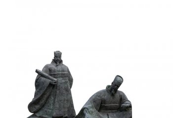 古代名人阎立本和阎立德铜雕-古代名人铜雕 阎立本和阎立德铜雕