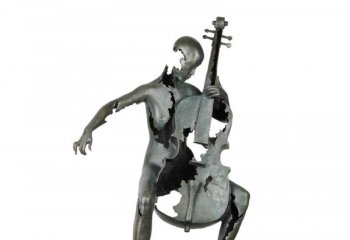 不锈钢抽象大提琴人物雕塑-不锈钢抽象人物雕塑 拉大提琴人物雕塑