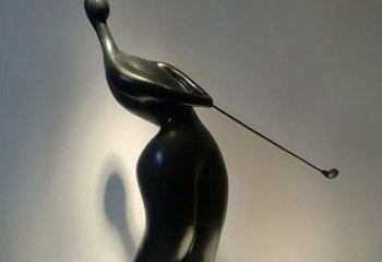 抽象打高尔夫球人物铜雕-抽象人物铜雕 打高尔夫球人物铜雕