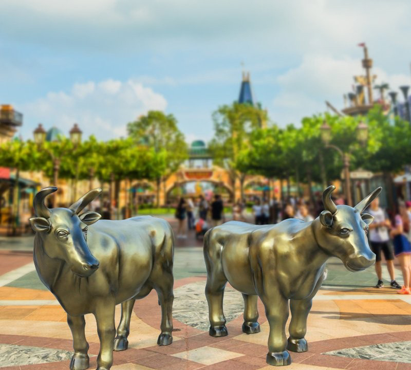 公园动物铜雕牛-公园动物铜雕 铜雕牛高清图片
