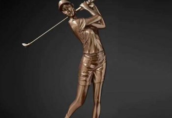 铜雕打高尔夫球人物-铜雕人物 打高尔夫球人物雕塑