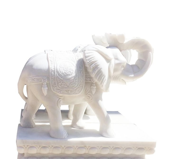 汉白玉吉祥如意大象石雕-汉白玉大象石雕 如意大象石雕
