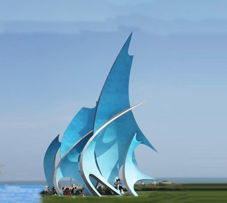 海边不锈钢抽象船帆雕塑-海边不锈钢船帆雕塑 不锈钢抽象船帆