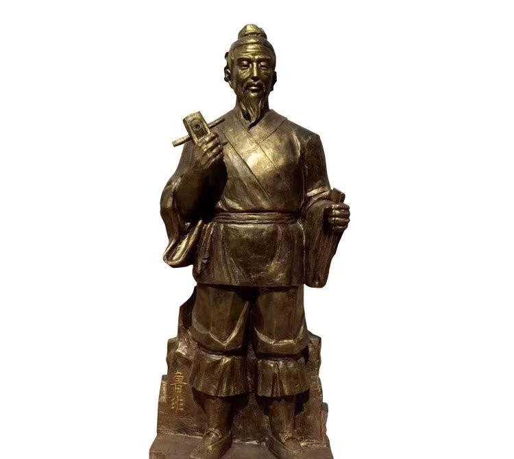 古代名人木匠祖师鲁班铜雕像-古代名人鲁班铜雕 木匠祖师铜雕鲁班高清图片