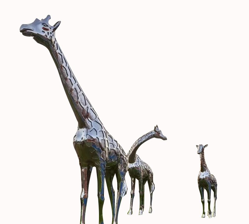不锈钢动物长颈鹿雕塑-不锈钢动物雕塑 不锈钢长颈鹿雕塑高清图片