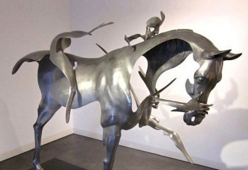 不锈钢抽象骑马人物雕塑-不锈钢骑马人物雕塑 抽象骑马人物雕塑