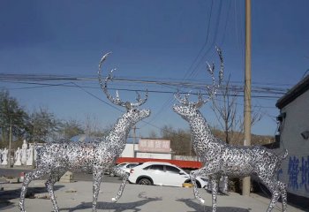 不锈钢镂空麋鹿雕塑-不锈钢镂空鹿雕塑 镂空麋鹿雕塑