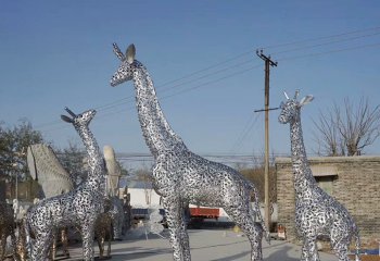 不锈钢编织镂空长颈鹿雕塑-不锈钢编织长颈鹿雕塑 镂空长颈鹿雕塑